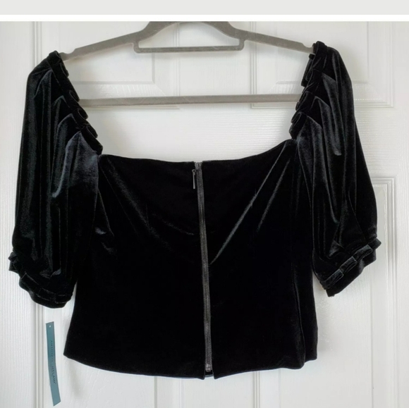 NWT Antonio melani lana velvet black blouse size 4 - Picture 3 of 8